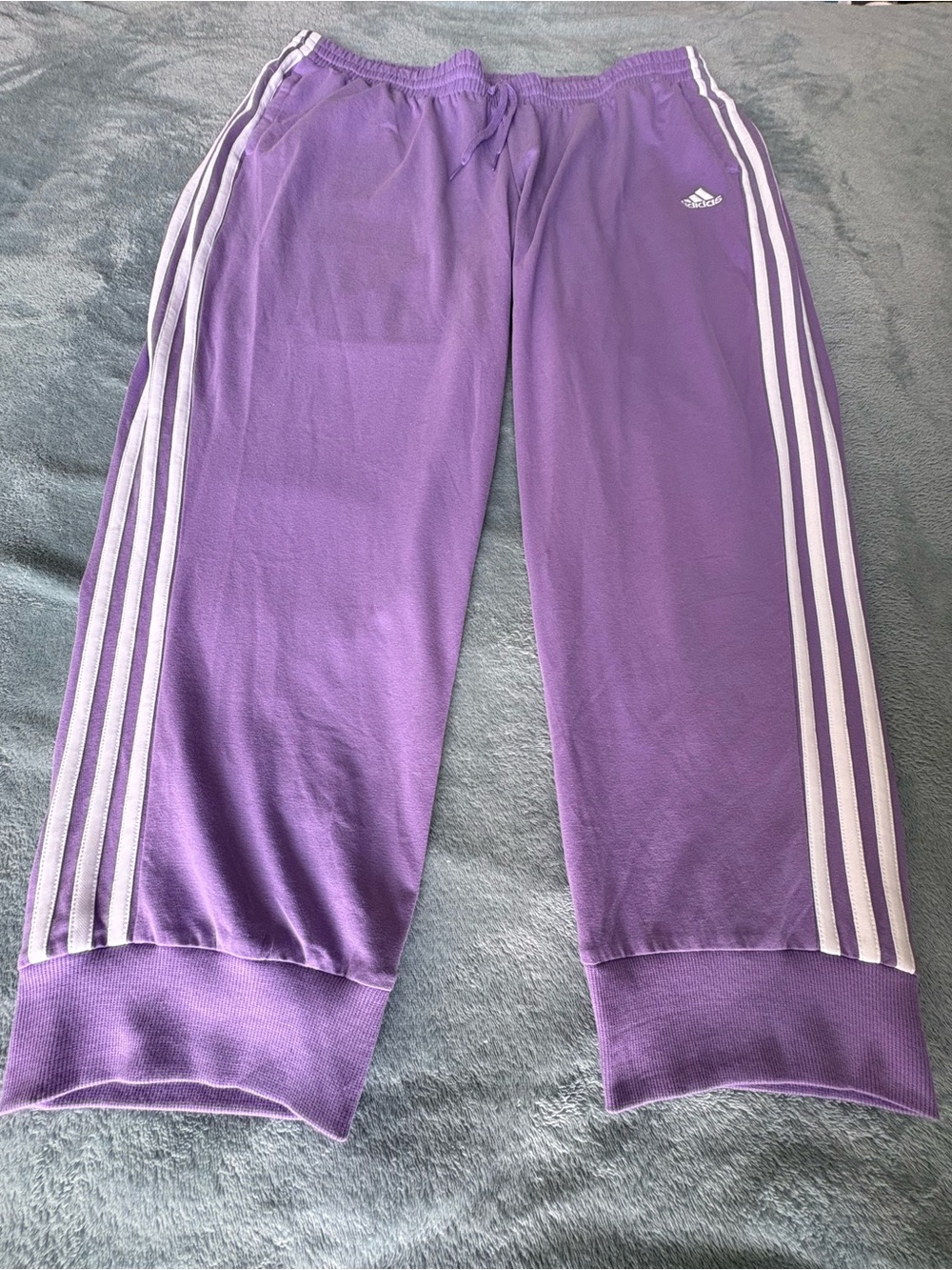 Adidas Purple 3-Stripes Slim Fit Jogger Sweatpants Women’s Size XL